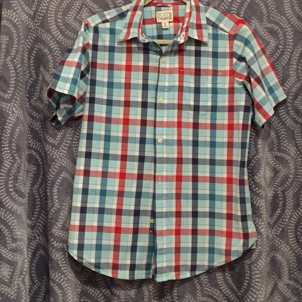 Children’s Place Boys XL ( 14) plaid short sleeve